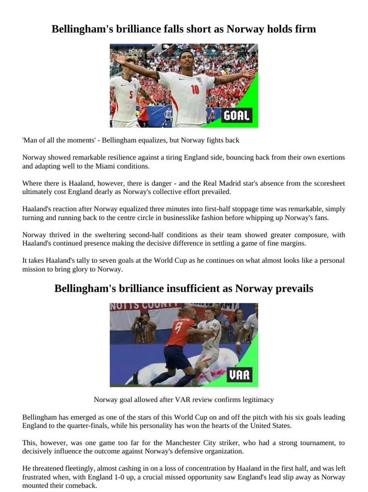 Derselbe Artikel aus der Sicht eines norwegischen Fans umgeschrieben