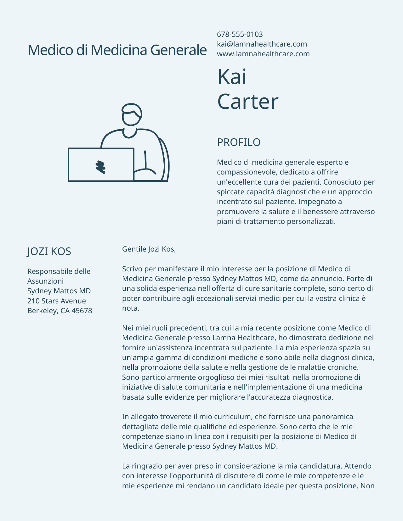 Una lettera di presentazione professionale prima della traduzione